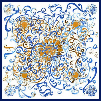 Golden Blue Girasole Bandana