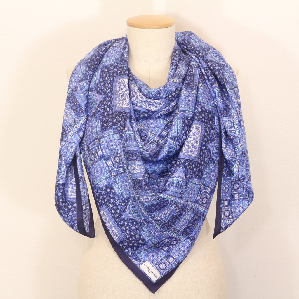 Golden Blue Anastasia Big Square Scarf