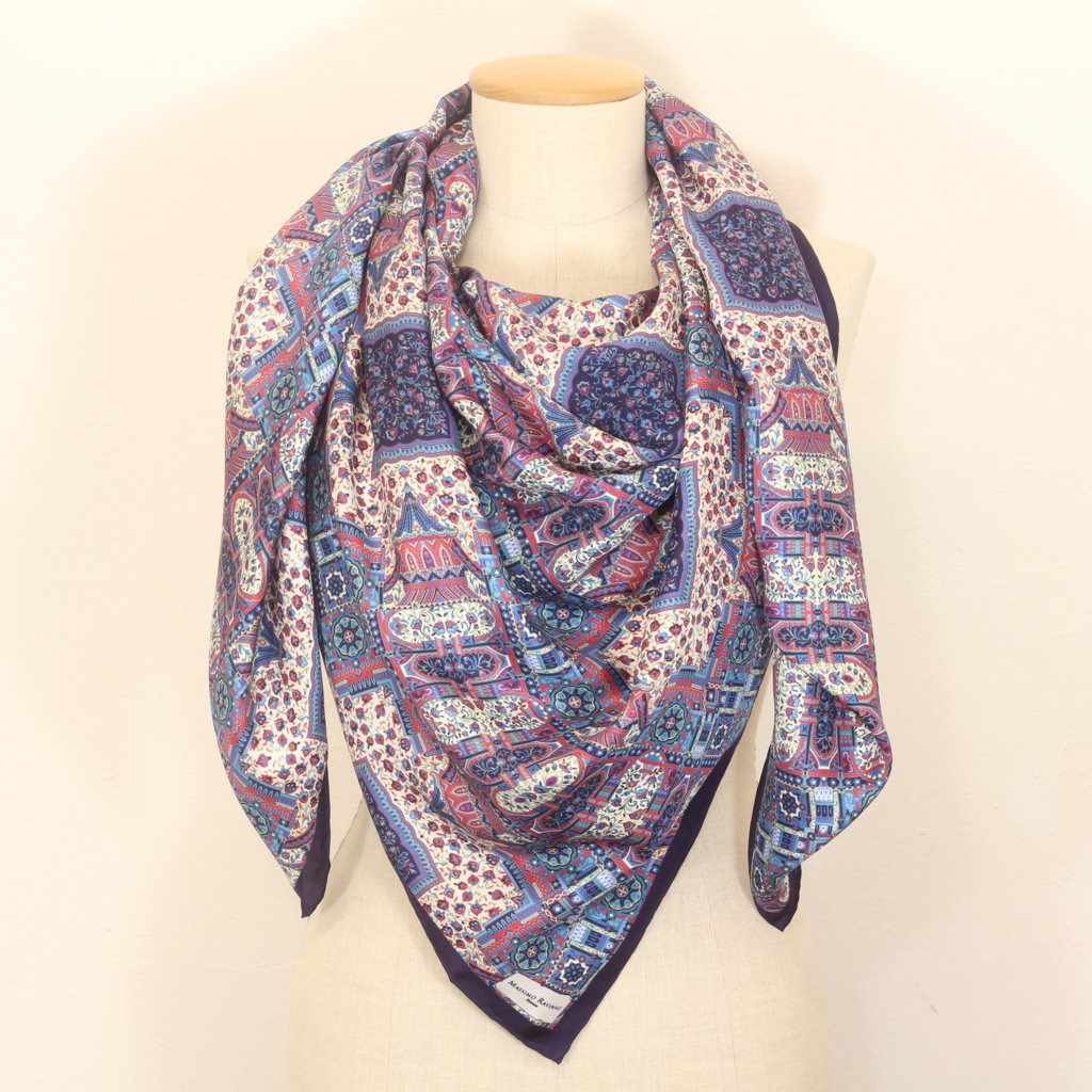 Red Navy Anastasia Big Square Scarf
