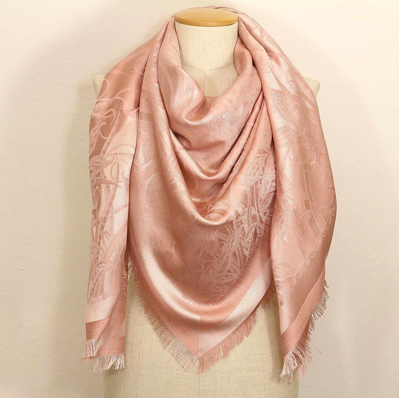 Antique Pink Boteh Big Square Scarf