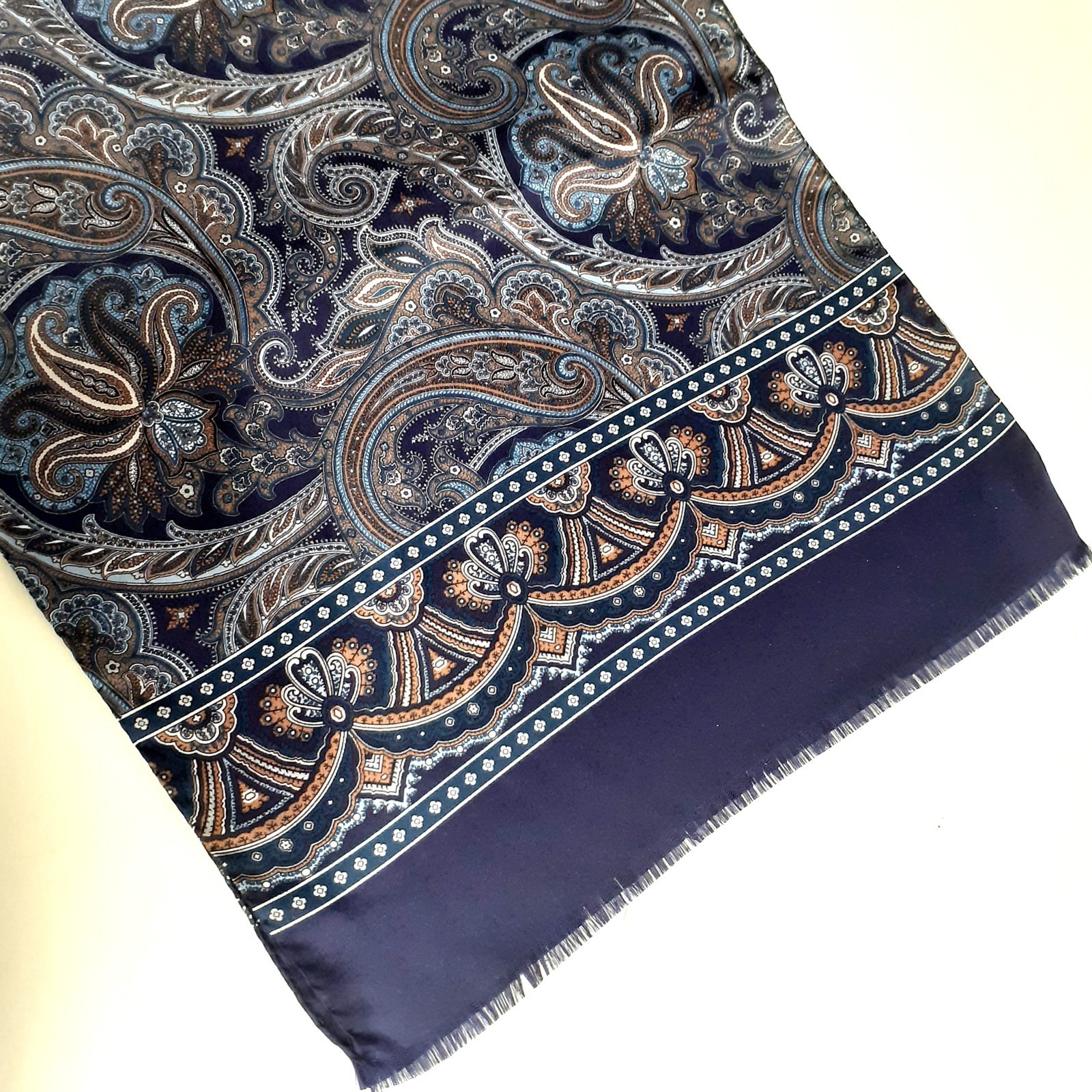 Navy Brown Caravaggio Scarf