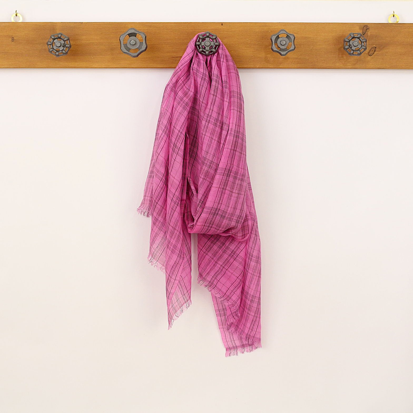 Stola Cachemire Righe Fucsia