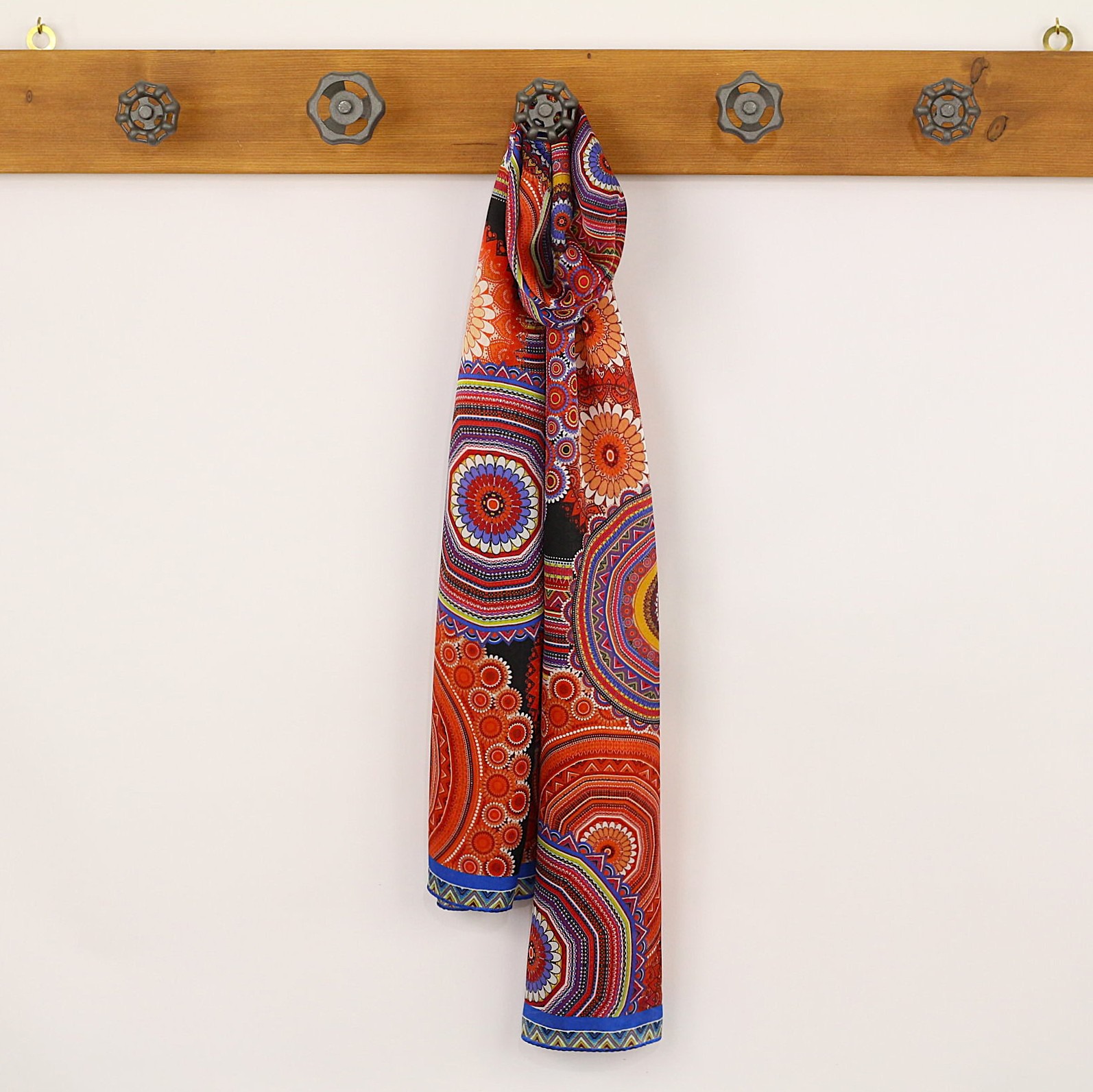 Sciarpa Mandala Blu Arancio