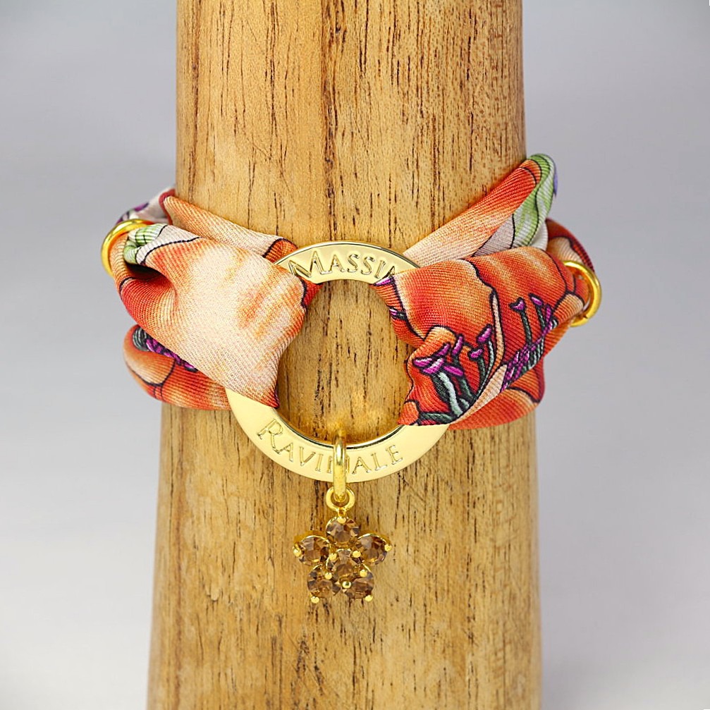 Orange Clori Vanity Silk Bracelet