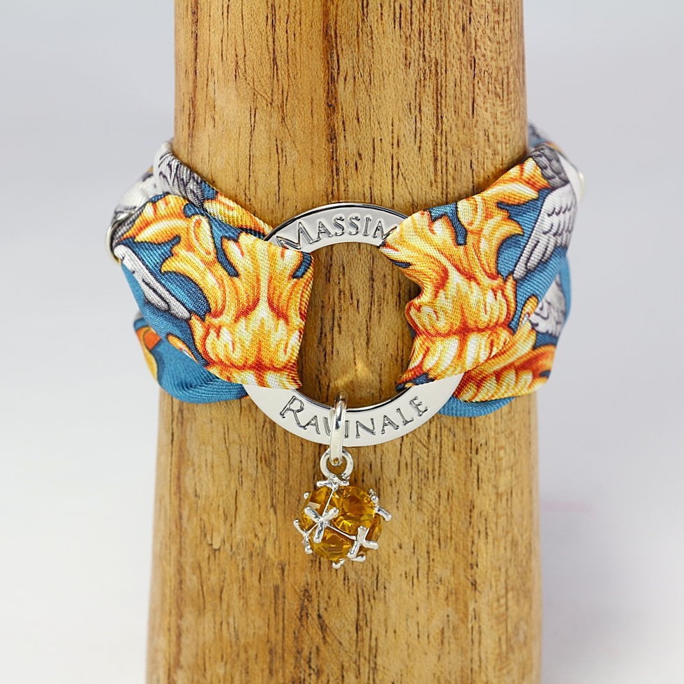 Blue Uffizi Vanity Silk Bracelet