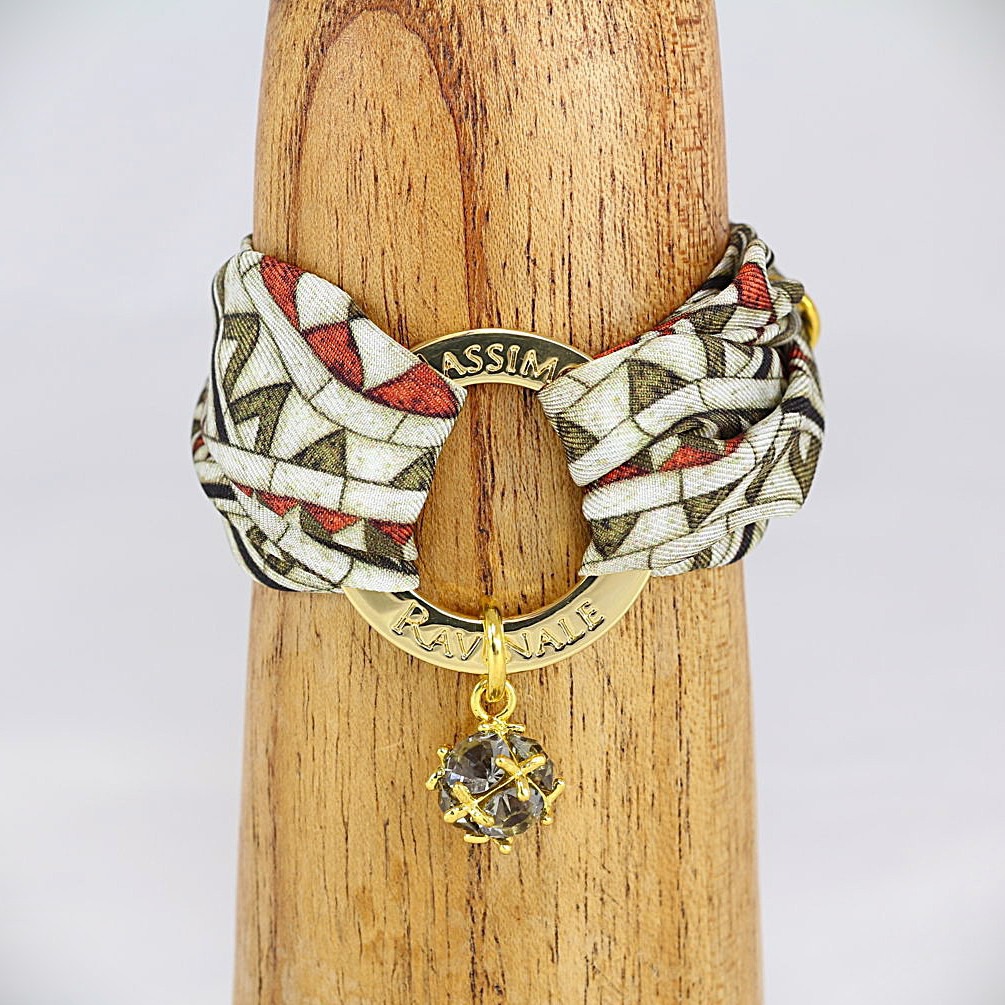 Green Orange Tarsia Marmorea Vanity Silk Bracelet