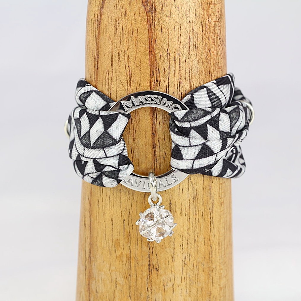 Black Tarsia Marmorea Vanity Silk Bracelet