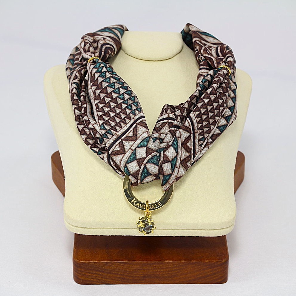 Chocolate Tarsia Marmorea Silk Necklace
