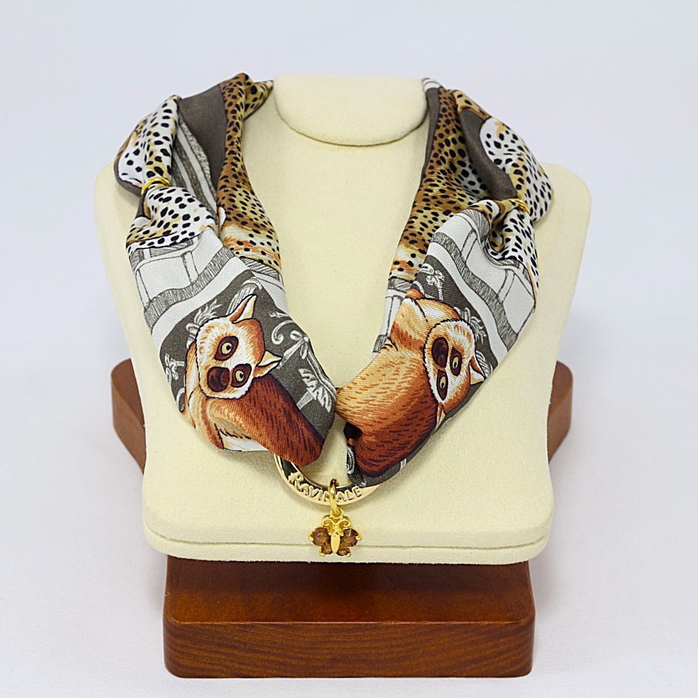 Taupe Palazzo degli Amanti Silk Necklace