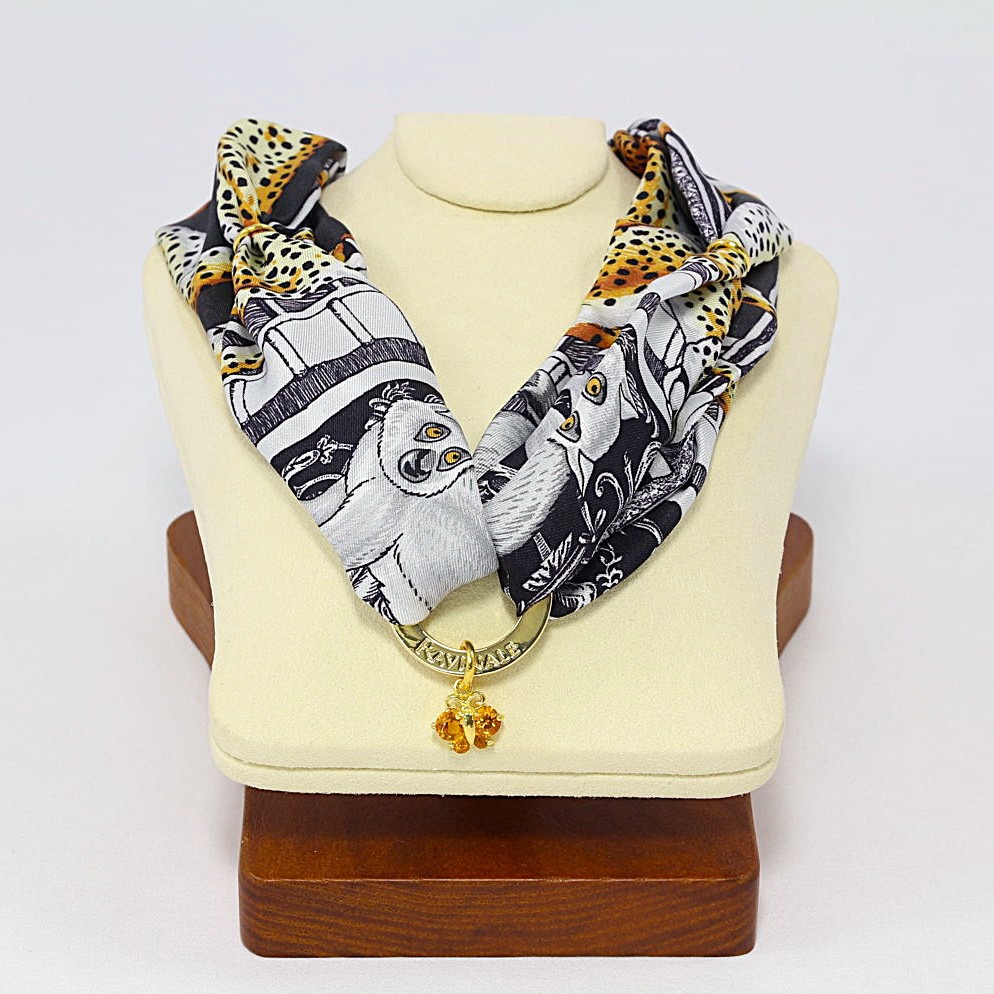 Ocher Black Palazzo degli Amanti Silk Necklace
