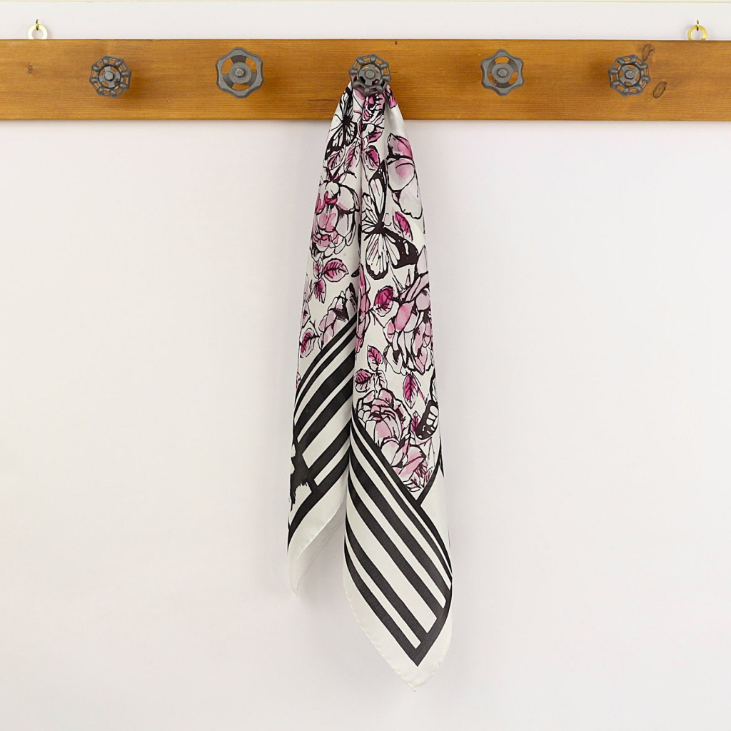 Foulard Rose Acquarello Lilla