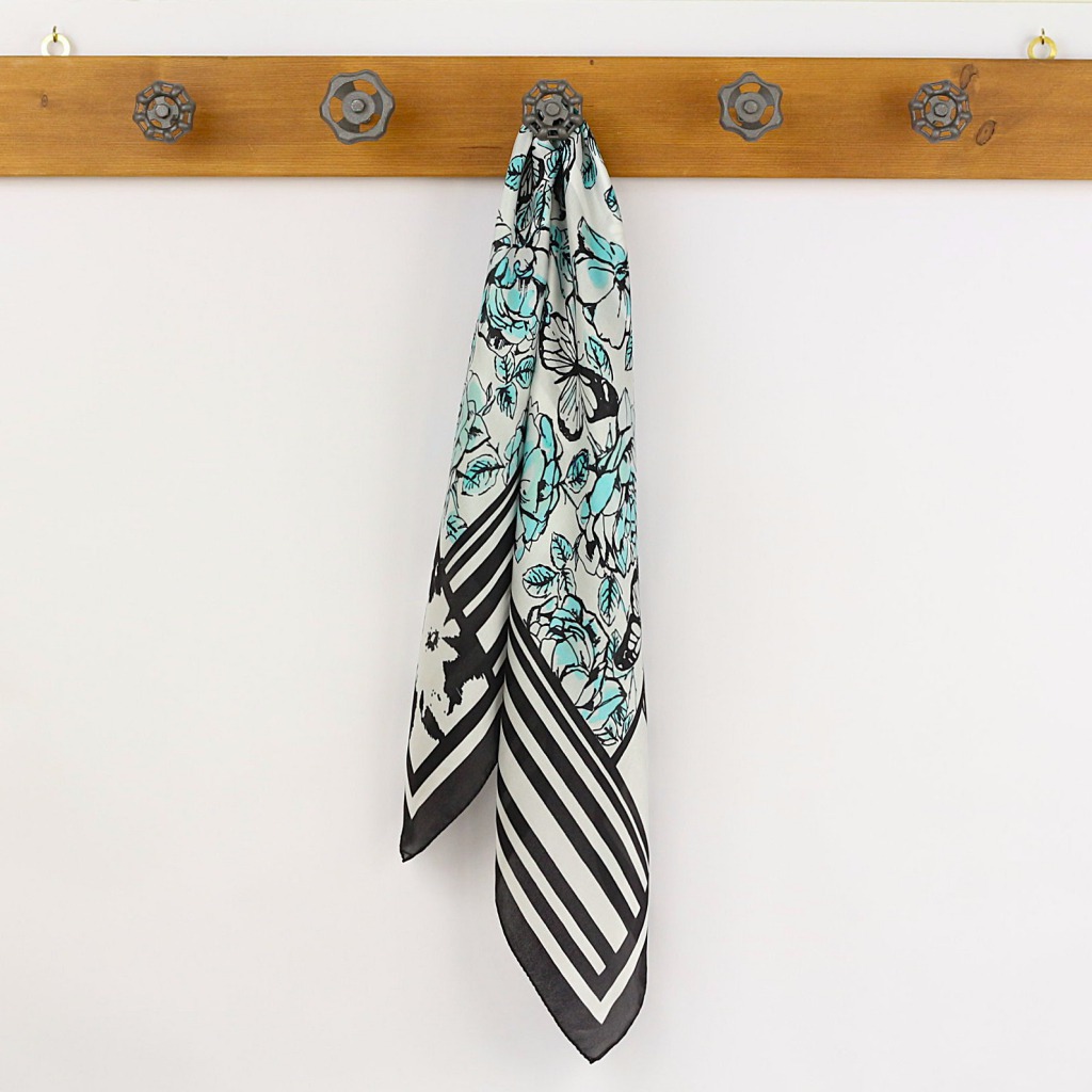 Foulard Rose Acquarello Acquamarina