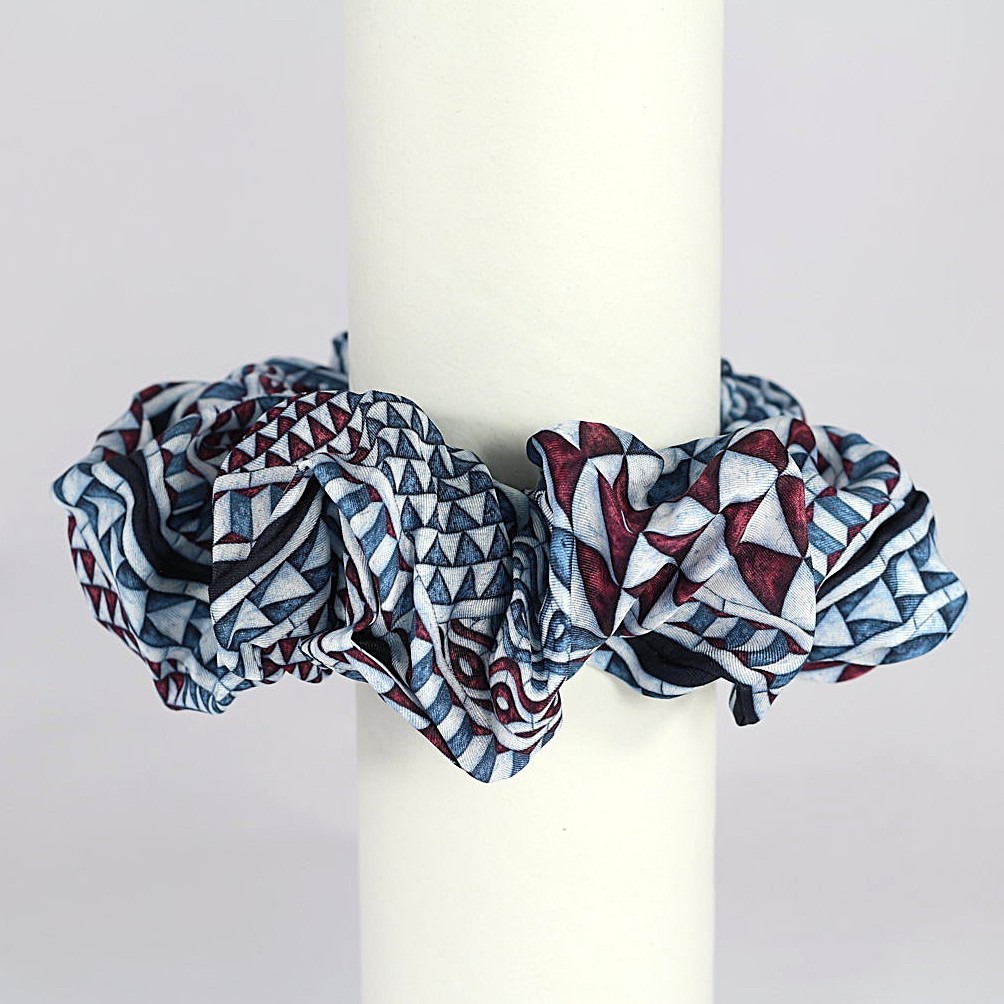 Denim Tarsia Marmorea Silk Scrunch