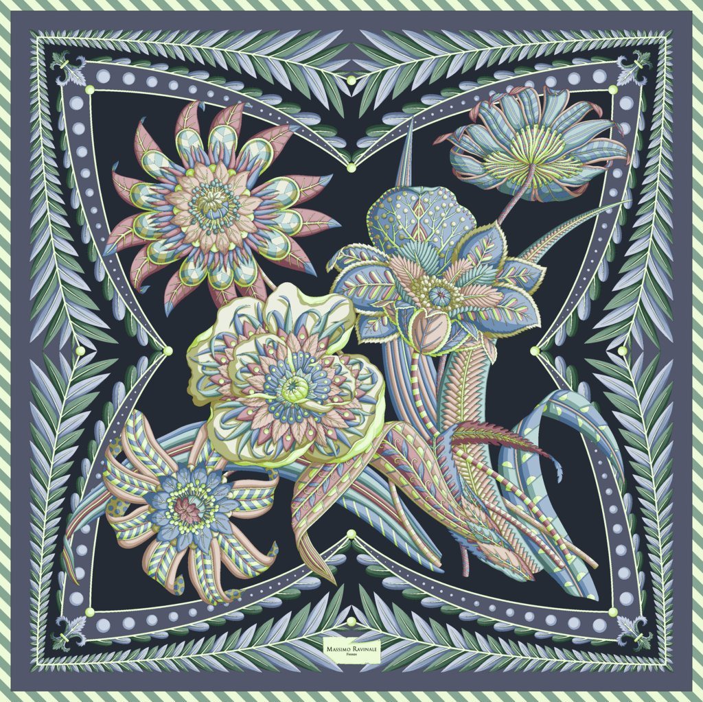 Green Black Amapola Bandana