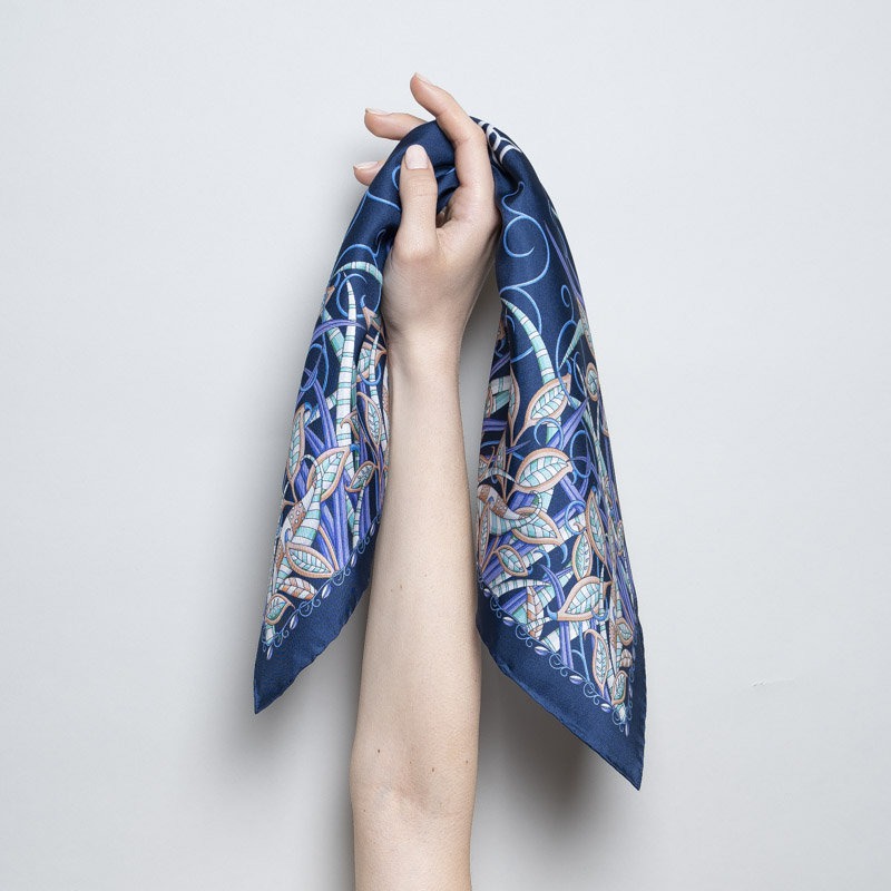 Lilac Navy Boteh Bandana