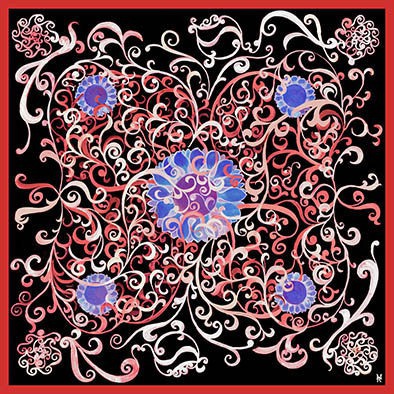 Black Red Girasole Bandana