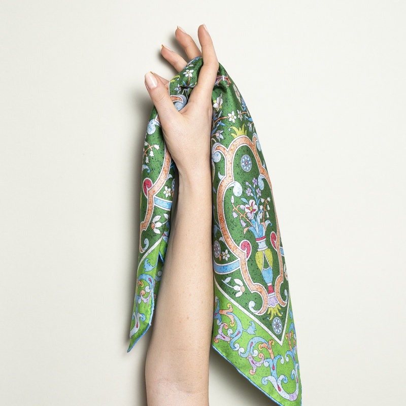 Green Mosaico Fiorentino Bandana