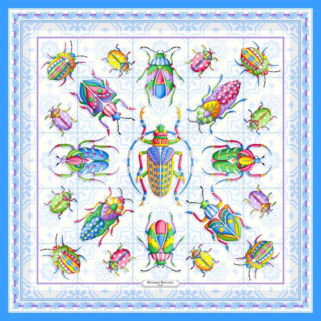 Lilac Light Blue Scarabeo Bandana