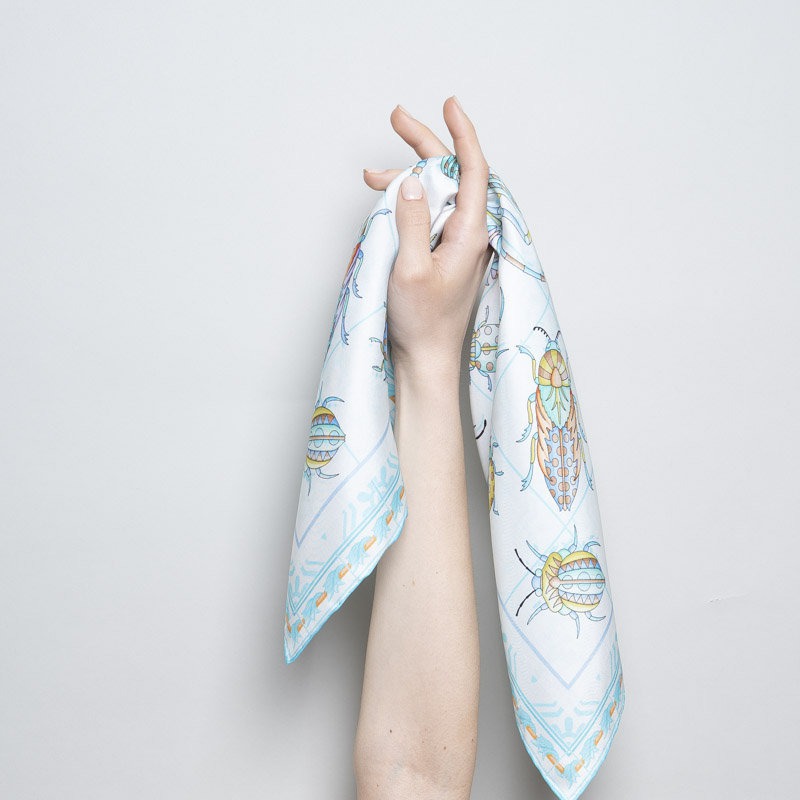 Light Blue Turquoise Scarabeo Bandana