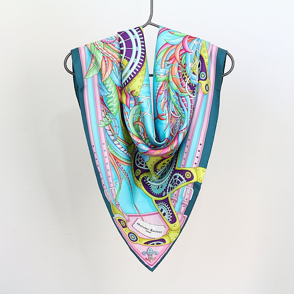 Foulard Cavallo Meccanico Petrol