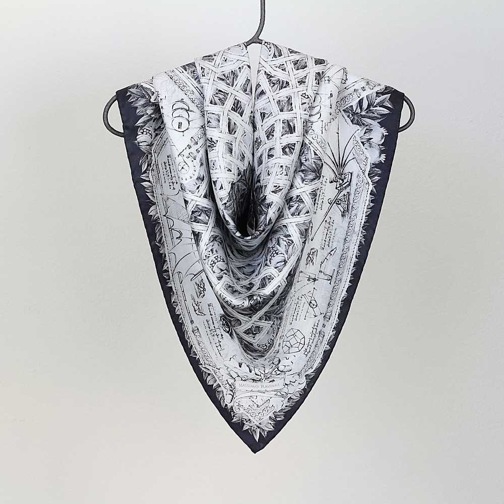 Foulard Leonardo Da Vinci Bianco Nero
