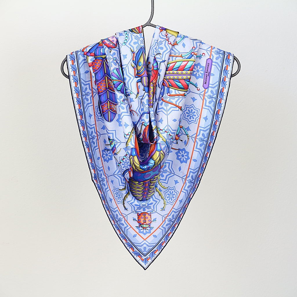 Navy Scarabeo Square Scarf
