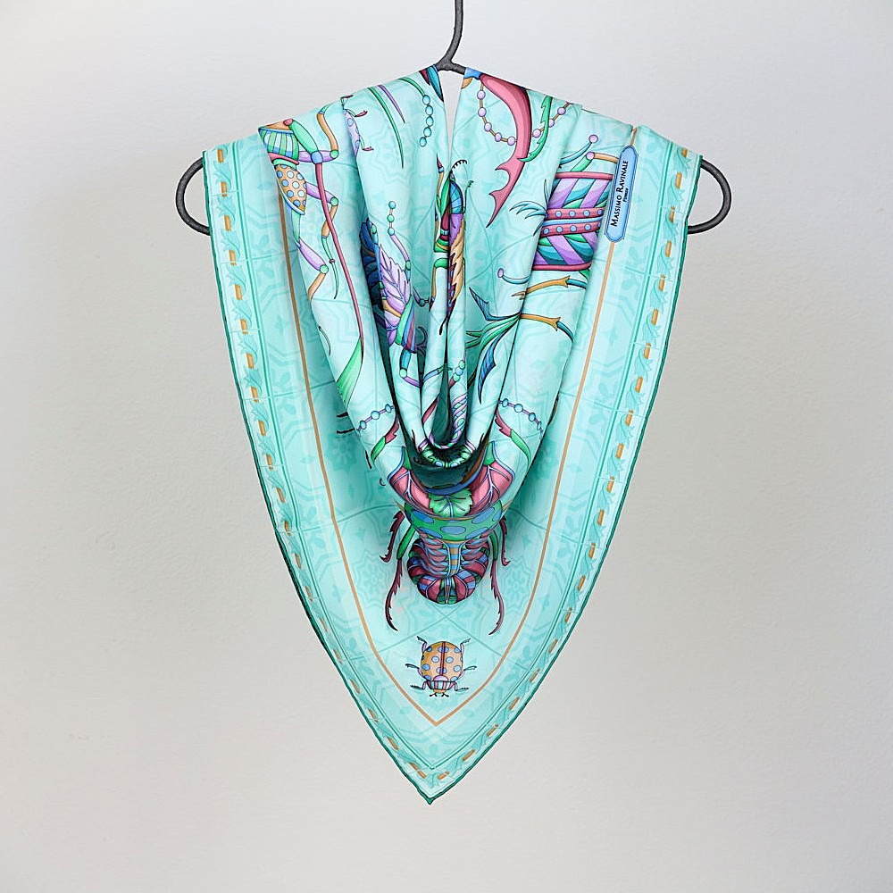 Green Scarabeo Square Scarf