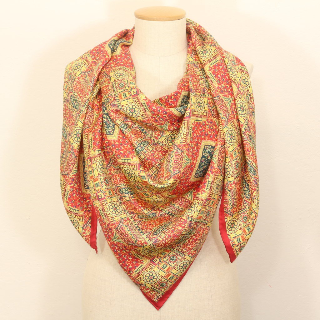 Yellow Red Anastasia Big Square Scarf