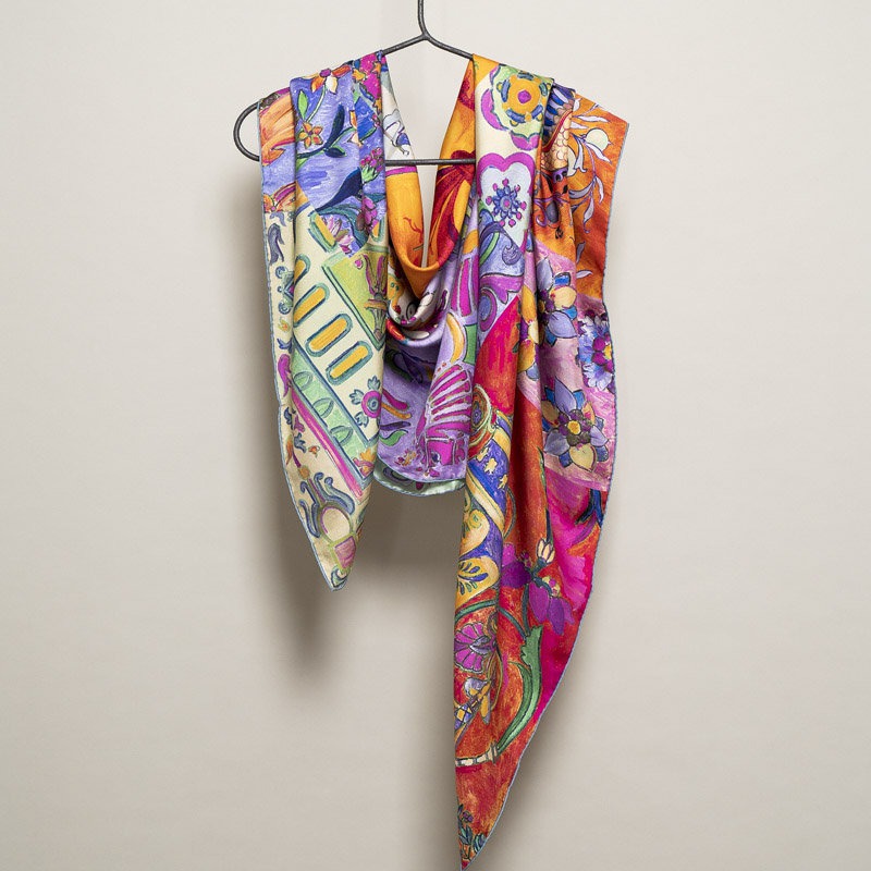 Green Red Mondo di Colori 21 Big Square Scarf