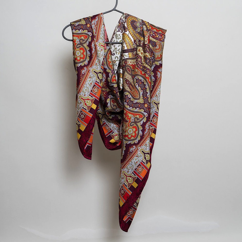 Burgundy Tabriz Big Square Scarf
