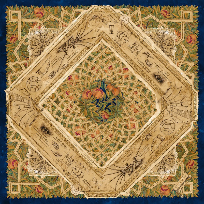 Foulard Leonardo Da Vinci Blu