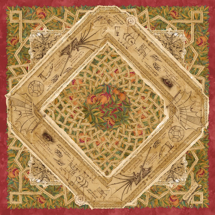 Foulard Leonardo Da Vinci Rosso