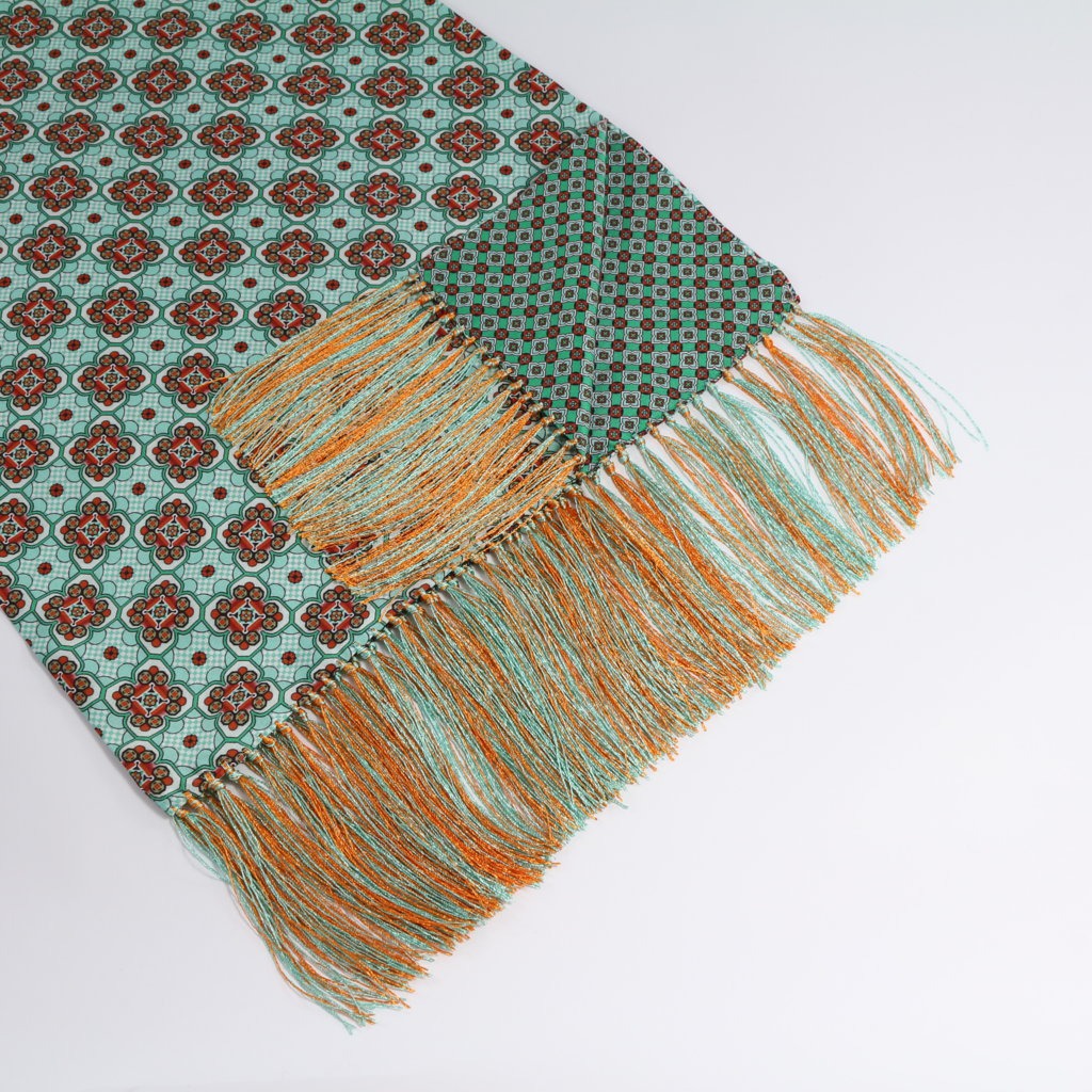 Green Michelangelo Double Silk Scarf