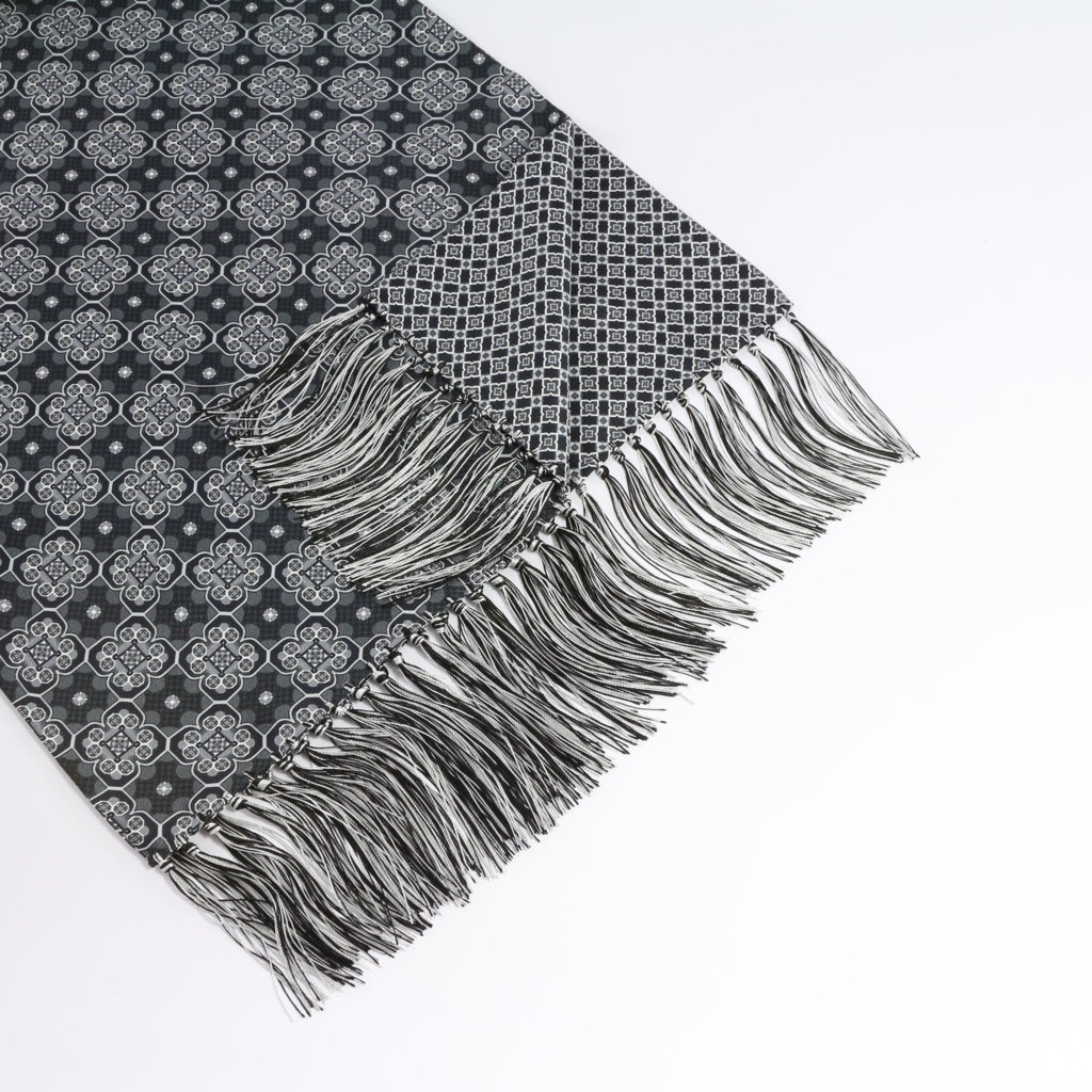 Black Michelangelo Double Silk Scarf